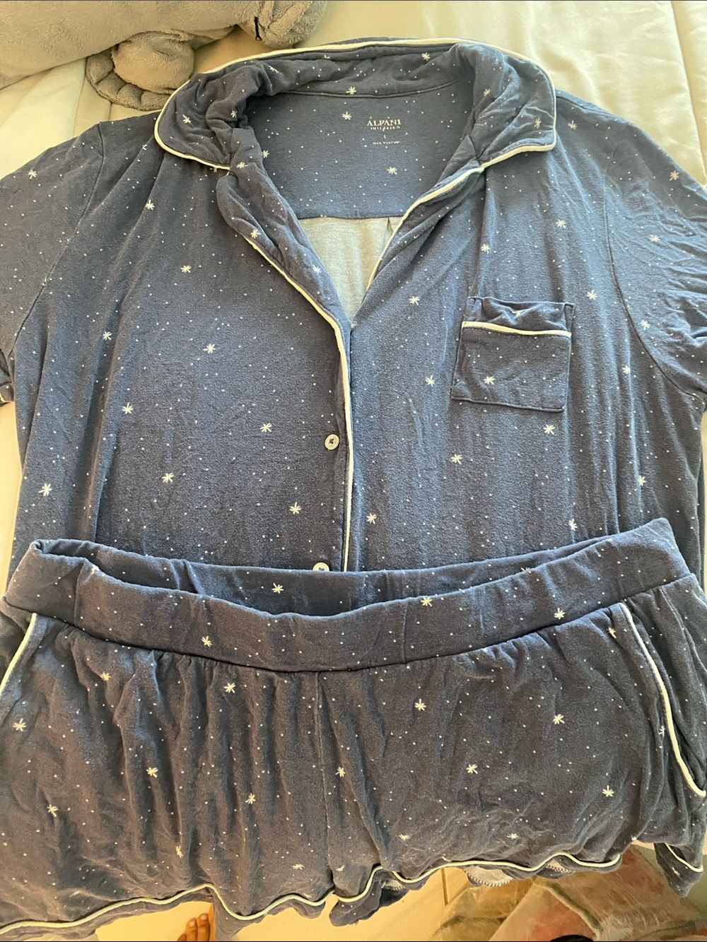 Alfani Navy Star-Print Lounge Top